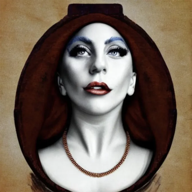 Lady Gaga in the style of Leonardo da Vinci     53